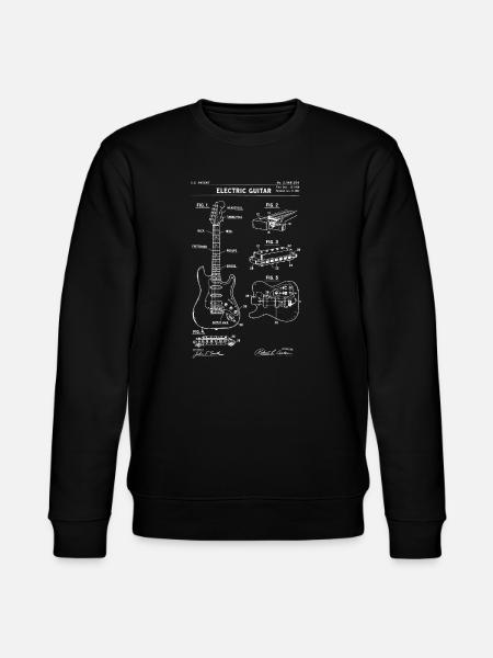 electric guitar blueprint patent. - Stanley/Stella CHANGER Unisex Organic Sweatshirt - black