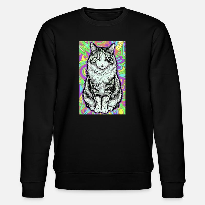 Katze - Stanley/Stella Unisex Bio-Sweatshirt CHANGER  - Schwarz