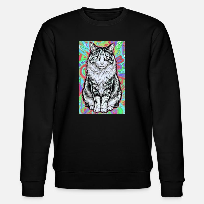 Katze - Stanley/Stella Unisex Bio-Sweatshirt CHANGER  - Schwarz