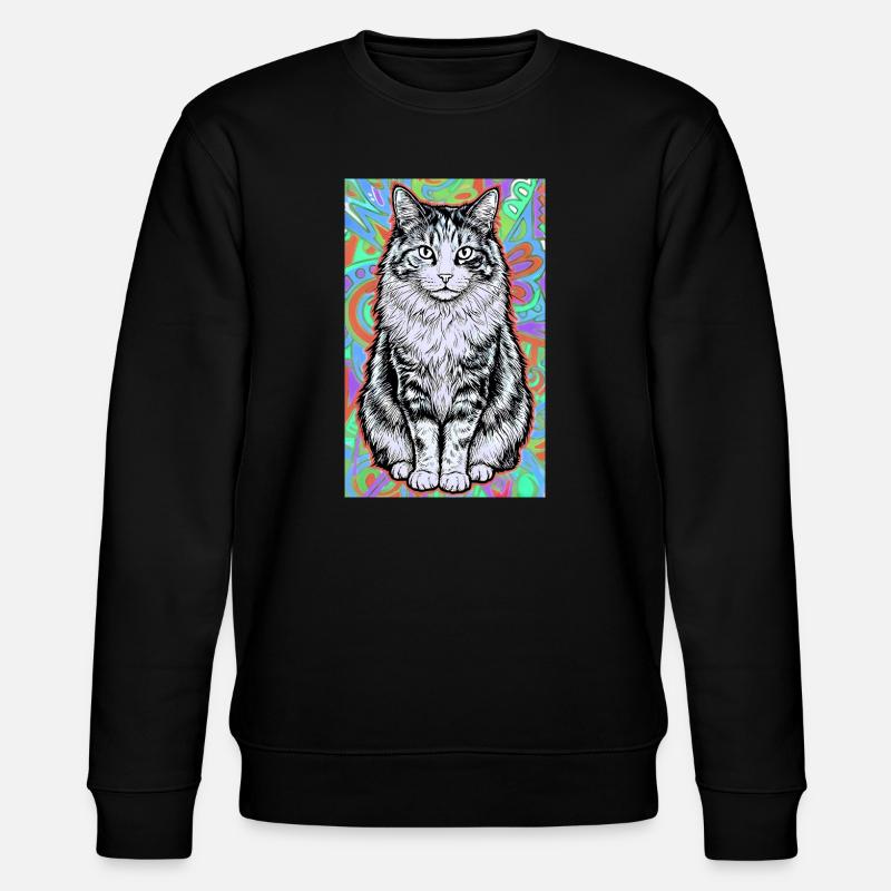 cat - Stanley/Stella CHANGER Unisex Organic Sweatshirt - black