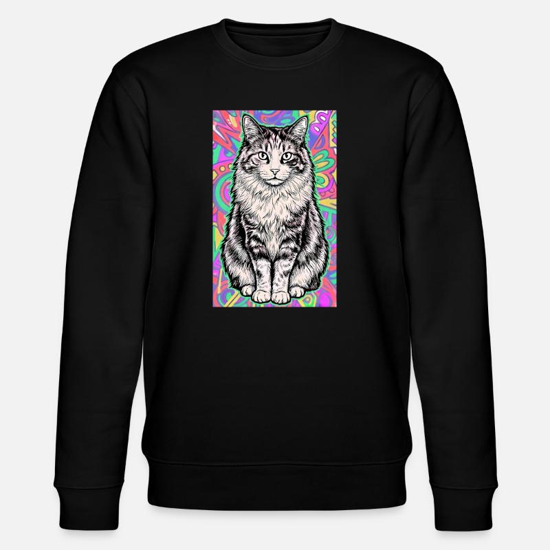 Katze - Stanley/Stella Unisex Bio-Sweatshirt CHANGER  - Schwarz