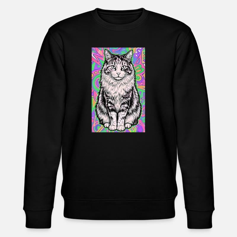 Katze - Stanley/Stella Unisex Bio-Sweatshirt CHANGER  - Schwarz