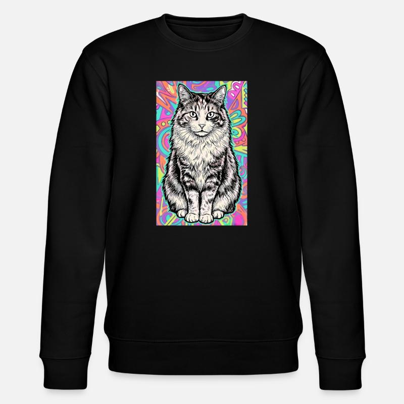 Katze - Stanley/Stella Unisex Bio-Sweatshirt CHANGER  - Schwarz