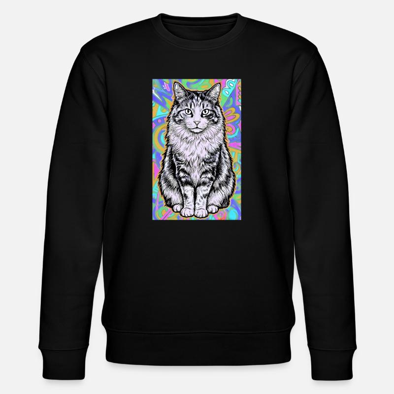 cat - Stanley/Stella CHANGER Unisex Organic Sweatshirt - black
