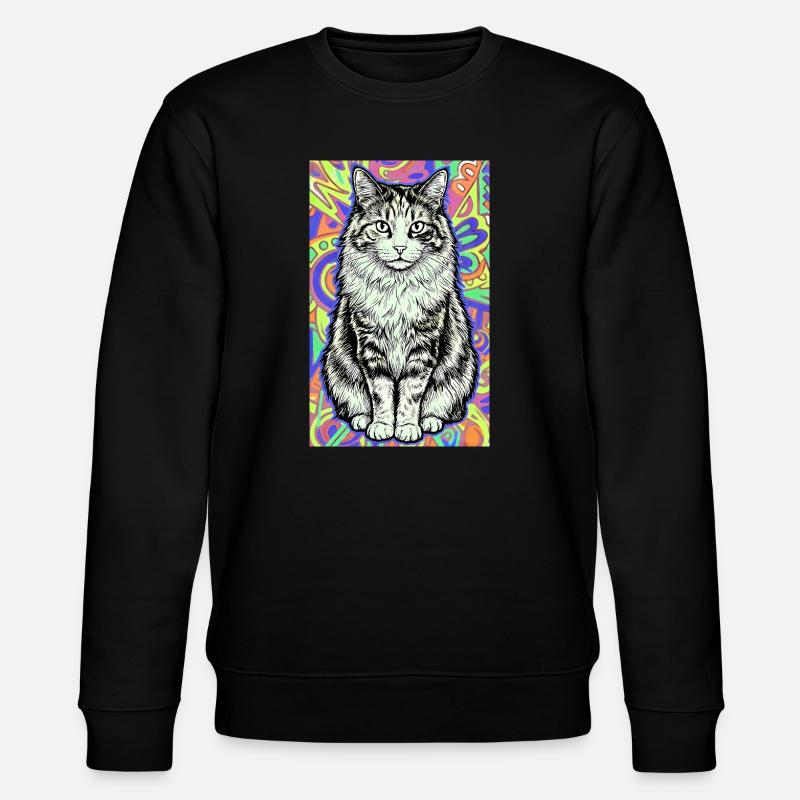 Katze - Stanley/Stella Unisex Bio-Sweatshirt CHANGER  - Schwarz