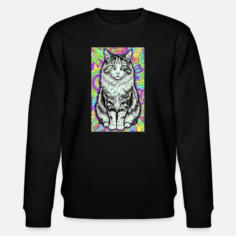 cat - Stanley/Stella CHANGER Unisex Organic Sweatshirt - black