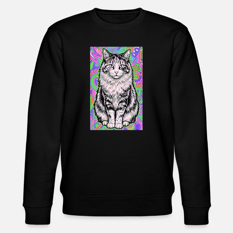 cat - Stanley/Stella CHANGER Unisex Organic Sweatshirt - black