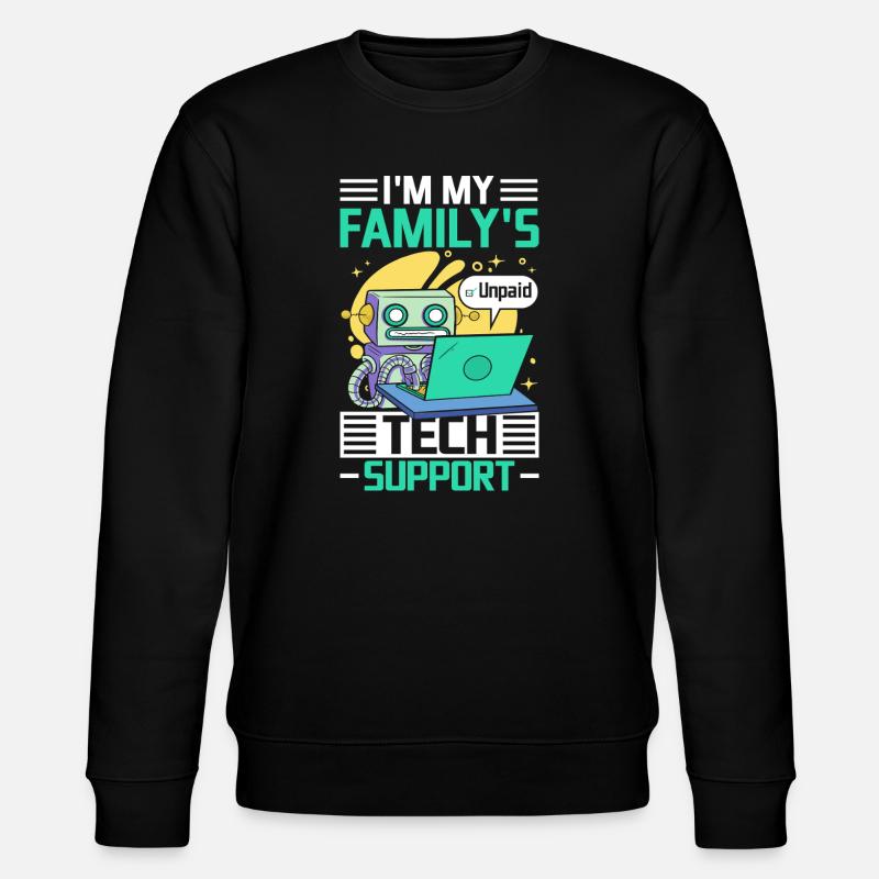 Familien Tech Support Robo - Stanley/Stella Unisex Bio-Sweatshirt CHANGER  - Schwarz