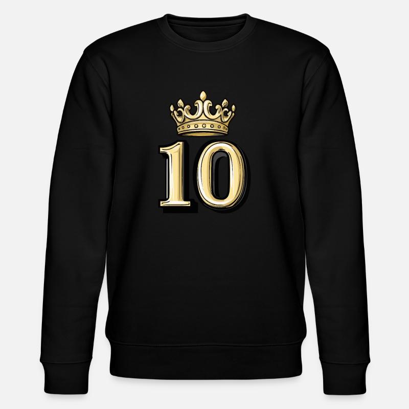 10 Zahl Krone - Stanley/Stella Unisex Bio-Sweatshirt CHANGER - Schwarz