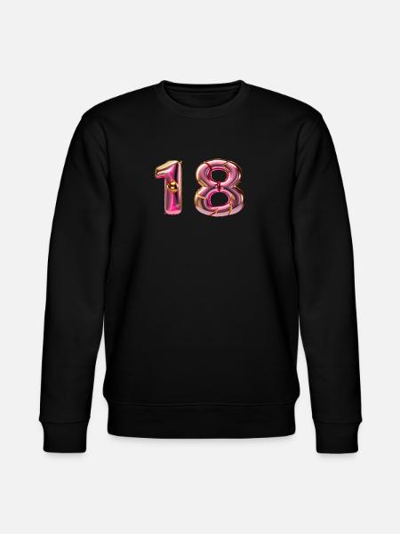 18 - Pink Golden Foil Balloon - Stanley/Stella CHANGER Unisex Organic Sweatshirt - black