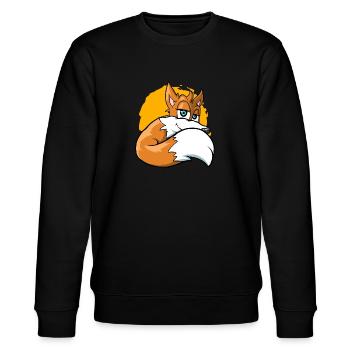 Niedlicher Cartoon Fuchs - Stanley/Stella Unisex Bio-Sweatshirt CHANGER  - Schwarz - Vorne - Nik (191cm) & Marisol (170cm)