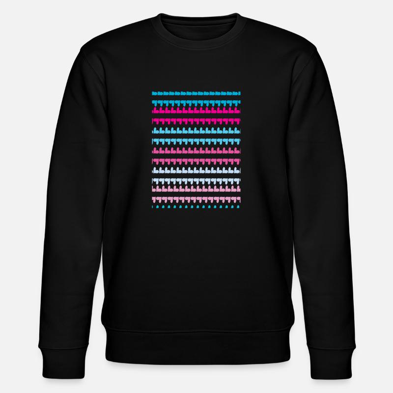 PINK BLUE HEARTS PATTERN - Stanley/Stella CHANGER Unisex Organic Sweatshirt - black