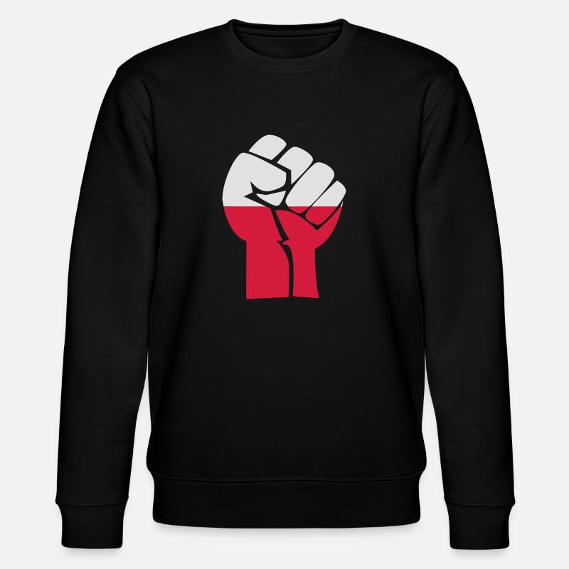 fist_poland_2_clr - Stanley/Stella Unisex Bio-Sweatshirt CHANGER  - Schwarz