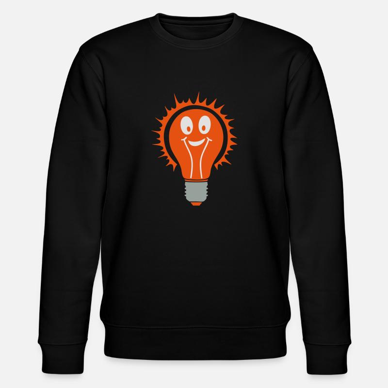 Glühbirne Glühbirne smiley birne - Stanley/Stella Unisex Bio-Sweatshirt CHANGER  - Schwarz