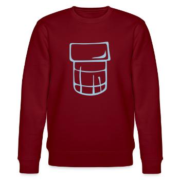 Schweizer Joghurt in kleinem 0 - Stanley/Stella Unisex Bio-Sweatshirt CHANGER  - Burgunderrot - Vorne - Nik (191cm) & Marisol (170cm)