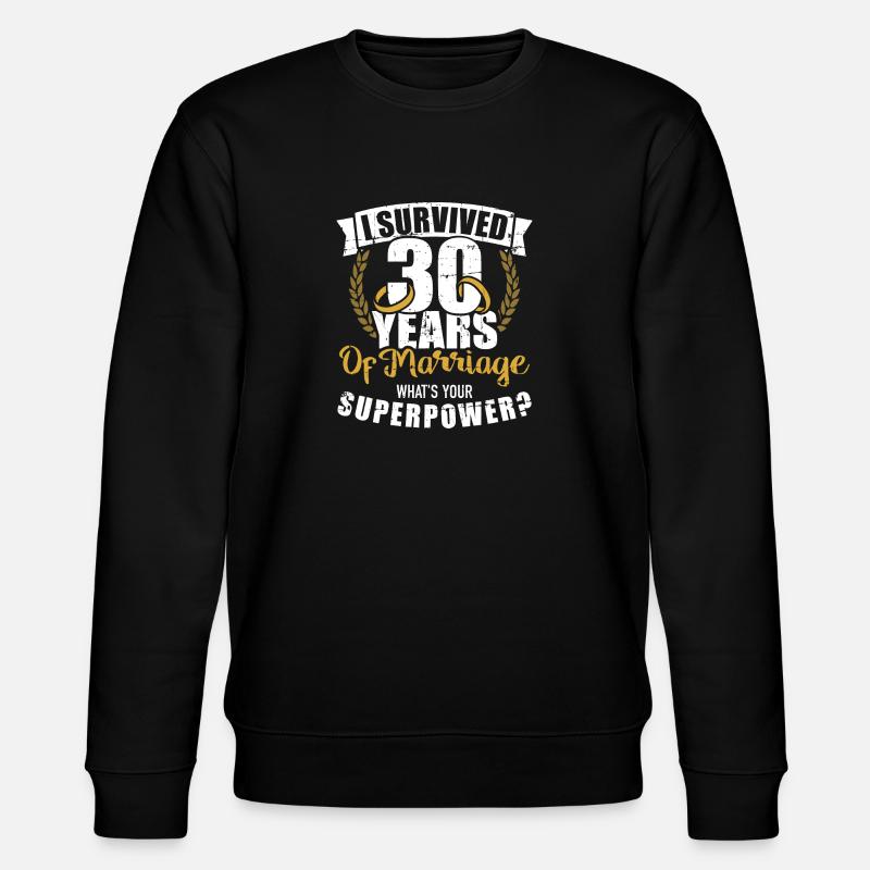 30th wedding anniversary - Stanley/Stella CHANGER Unisex Organic Sweatshirt - black