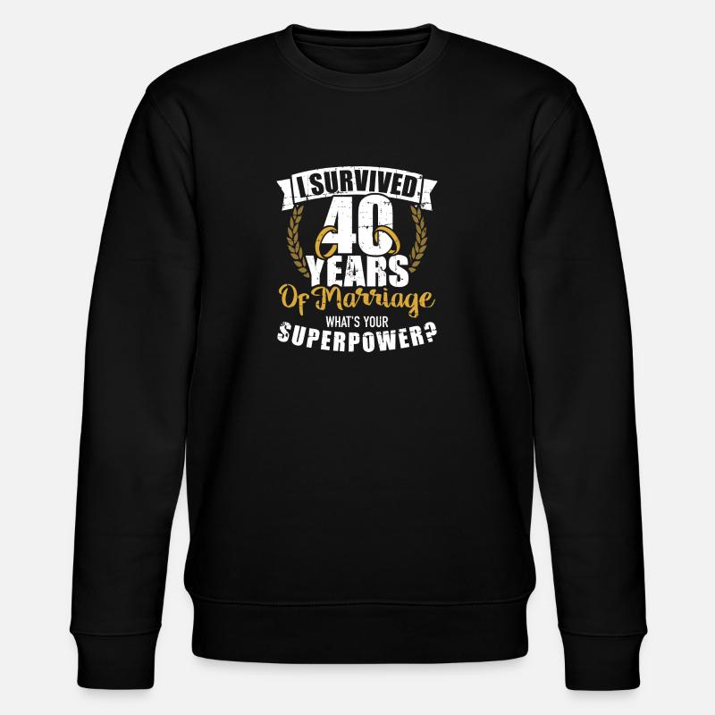 40th wedding anniversary - Stanley/Stella CHANGER Unisex Organic Sweatshirt - black