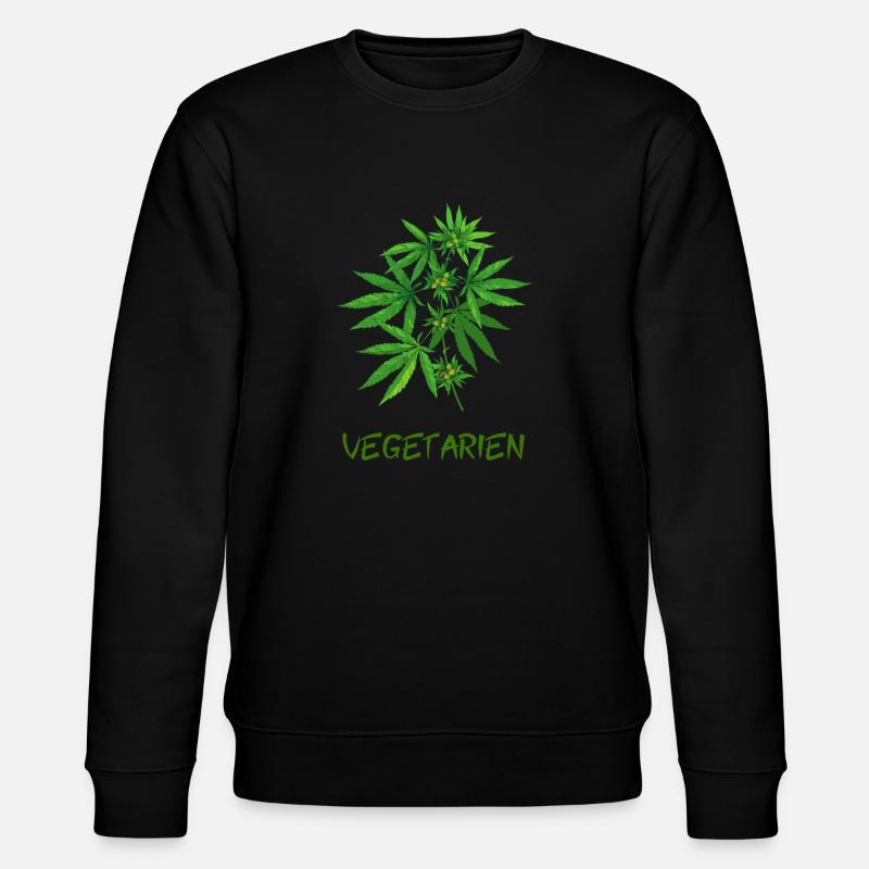 vegetarisches Cannabis - Stanley/Stella Unisex Bio-Sweatshirt CHANGER  - Schwarz