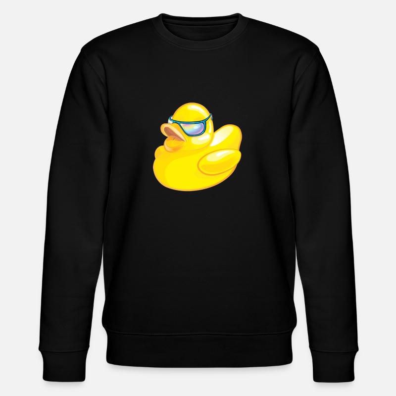 Yellow Cool Rubber Duck - Stanley/Stella CHANGER Unisex Organic Sweatshirt - black