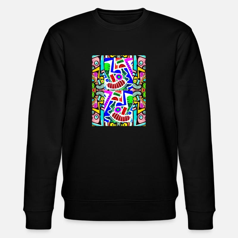Pop art Pattern Face Graffiti - Stanley/Stella CHANGER Unisex Organic Sweatshirt - black