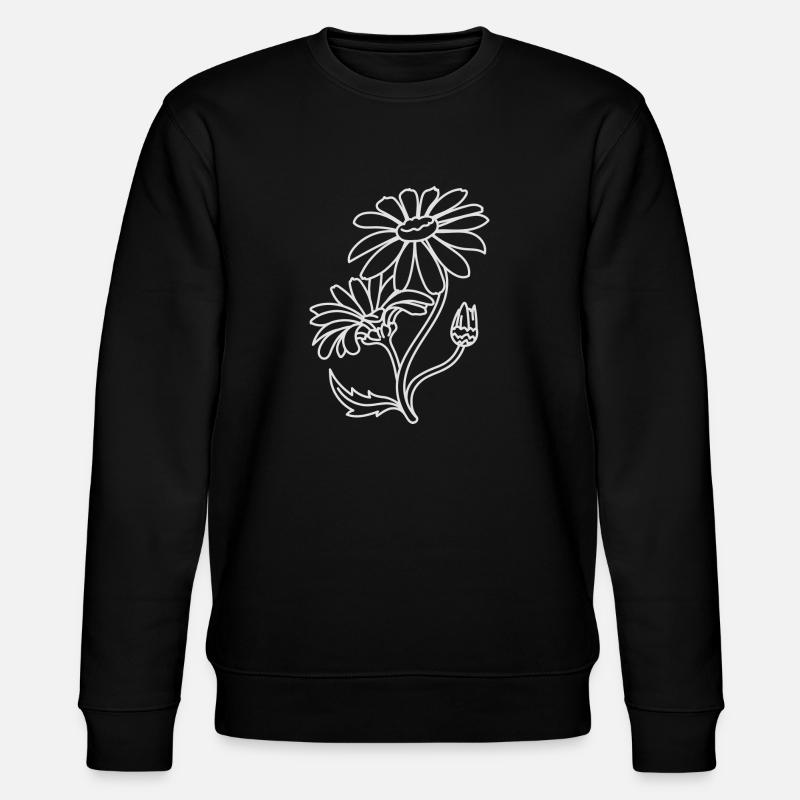 Einfache Gänseblümchen - Stanley/Stella Unisex Bio-Sweatshirt CHANGER  - Schwarz
