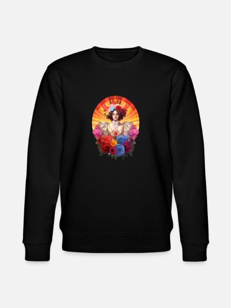 Porträt einer Frau in Blumenpracht - Stanley/Stella Unisex Bio-Sweatshirt CHANGER  - Schwarz