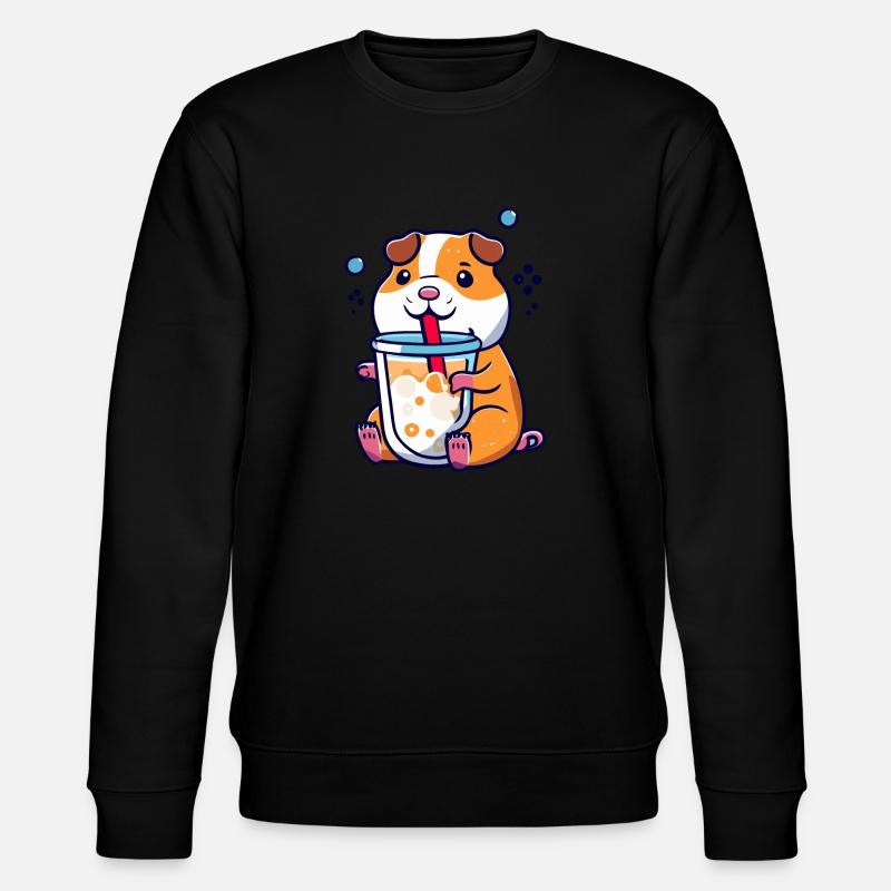 Bubbletea Hamster Geschenk - Stanley/Stella Unisex Bio-Sweatshirt CHANGER  - Schwarz