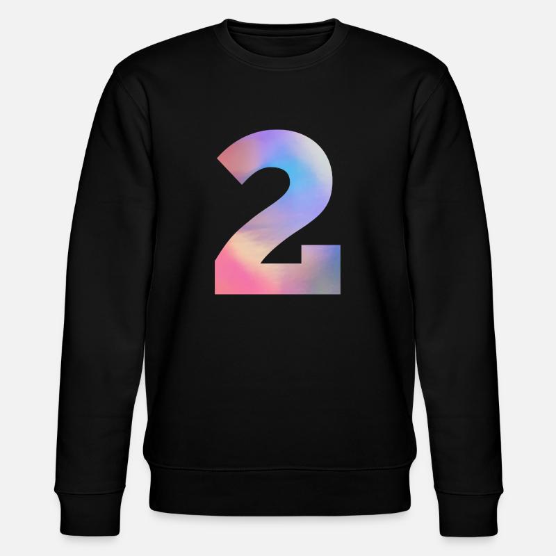 Bunte Zahl 2 - Stanley/Stella Unisex Bio-Sweatshirt CHANGER  - Schwarz