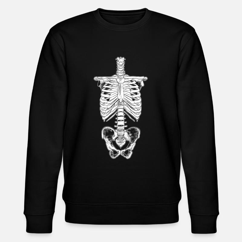 Skeletal ribcage bone anatomy - Stanley/Stella CHANGER Unisex Organic Sweatshirt - black