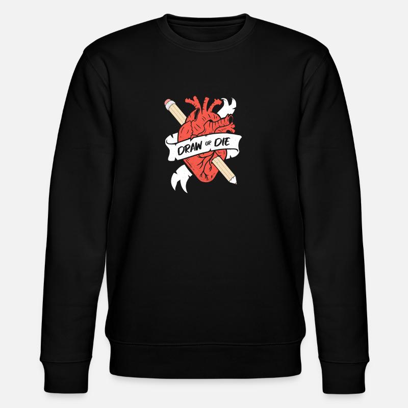 Zeichne oder stirb - Künstler lustig - Stanley/Stella Unisex Bio-Sweatshirt CHANGER  - Schwarz