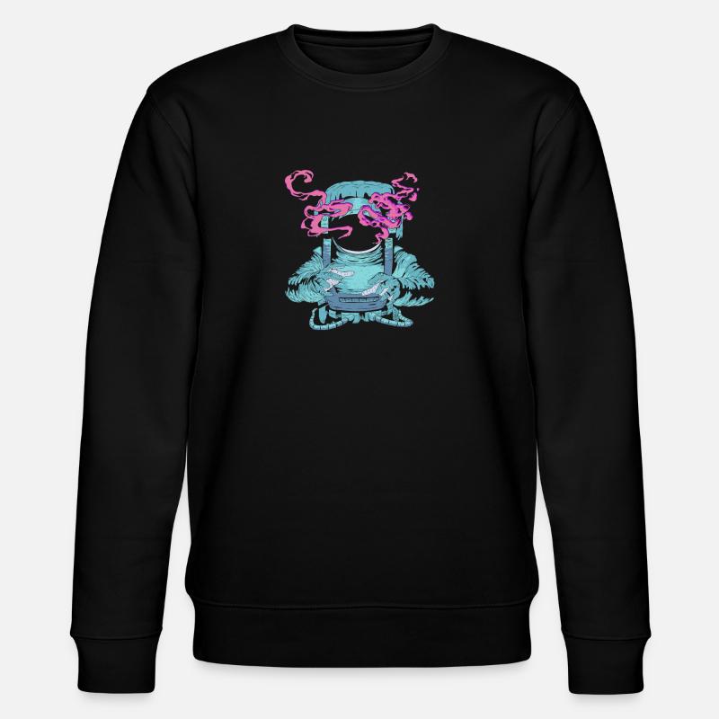 Rauchender Astronaut im Weltall - Stanley/Stella Unisex Bio-Sweatshirt CHANGER  - Schwarz