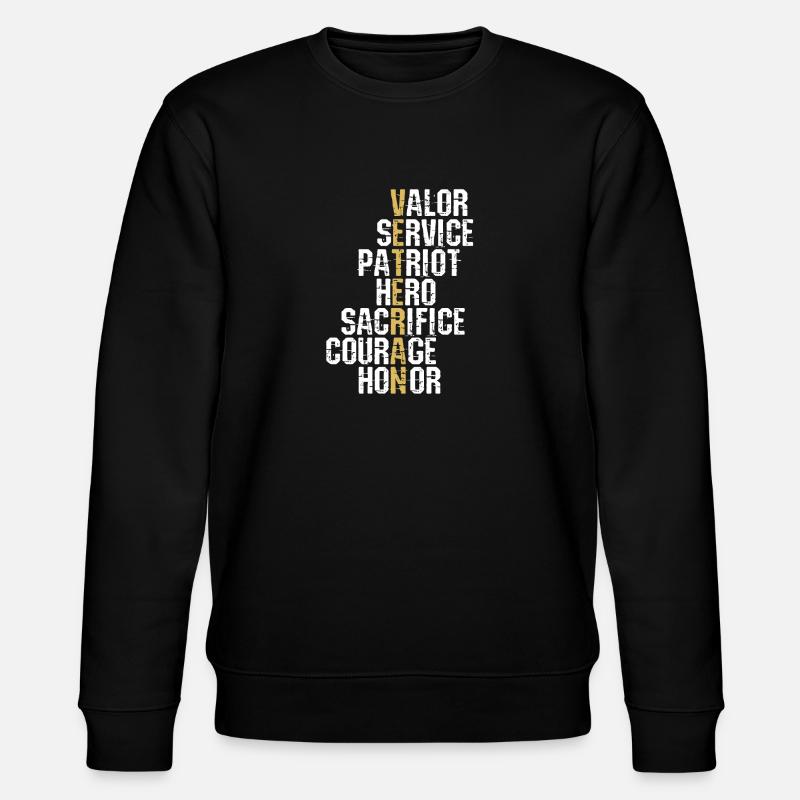 Stolzer Veteran Soldat - Stanley/Stella Unisex Bio-Sweatshirt CHANGER  - Schwarz