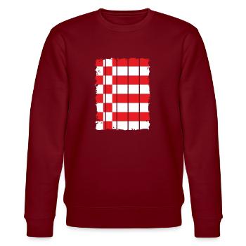 Bremen Flagge Bremer Fahne - Stanley/Stella Unisex Bio-Sweatshirt CHANGER  - Burgunderrot - Vorne - Nik (191cm) & Marisol (170cm)