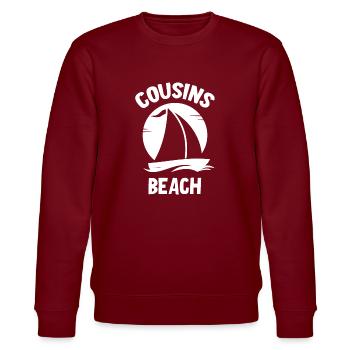 Plage de Cousins - Sweat bio CHANGER Stanley/Stella Unisexe - bordeaux - Devant - Nik (191cm) & Marisol (170cm)