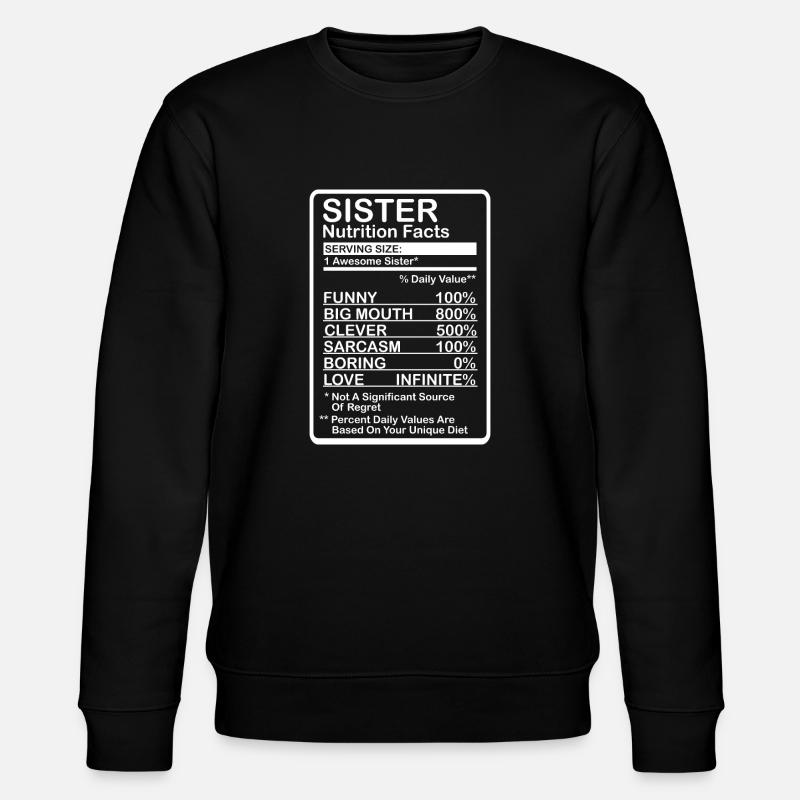 Schwester Nährwerte - Stanley/Stella Unisex Bio-Sweatshirt CHANGER  - Schwarz