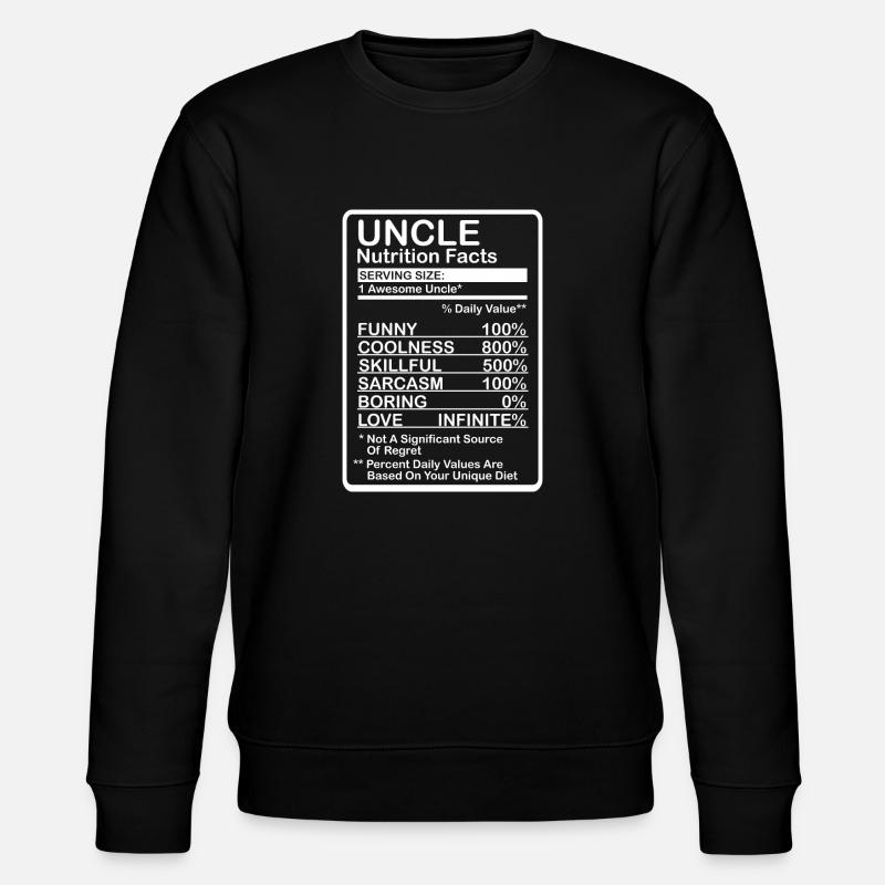 Onkel Nährwerte - Stanley/Stella Unisex Bio-Sweatshirt CHANGER  - Schwarz