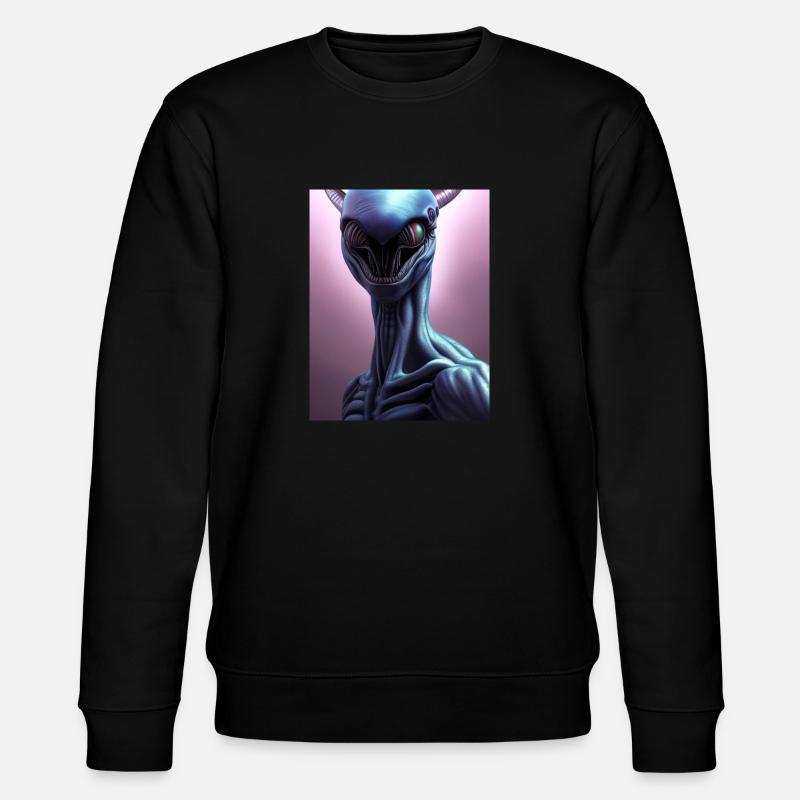 Gruseliges Alien - Stanley/Stella Unisex Bio-Sweatshirt CHANGER  - Schwarz