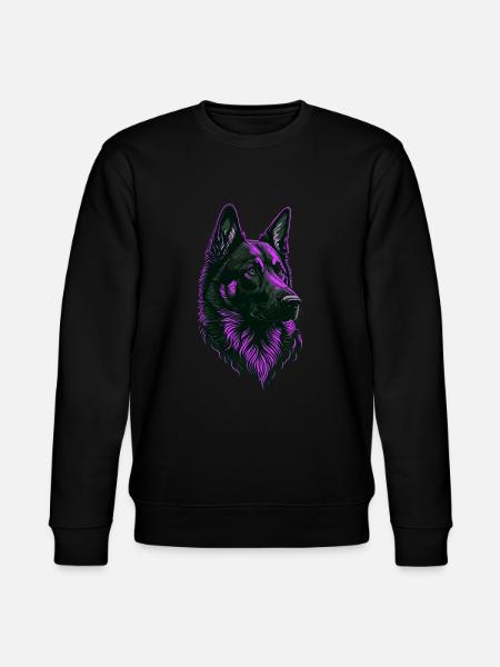 German Shepherd Head Pink - Stanley/Stella CHANGER Unisex Organic Sweatshirt - black