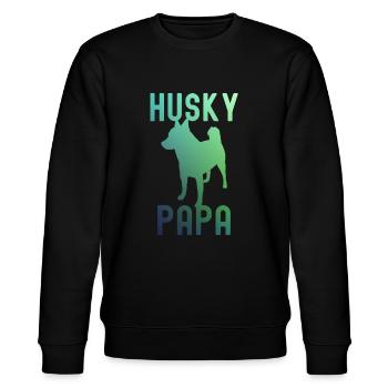 Papa Husky - conception de chien - Sweat bio CHANGER Stanley/Stella Unisexe - noir - Devant - Nik (191cm) & Marisol (170cm)