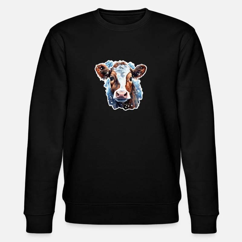 Rind im Schnee - Stanley/Stella Unisex Bio-Sweatshirt CHANGER  - Schwarz