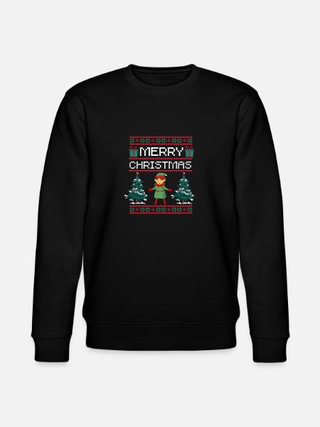 Xmas Elfin Weihnachtsgeschenk Frohe Weihnachten - Stanley/Stella Unisex Bio-Sweatshirt CHANGER  - Schwarz