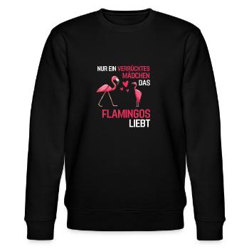 Exotisches Tier Mädchen Vogel Geschenk Flamingo - Stanley/Stella Unisex Bio-Sweatshirt CHANGER  - Schwarz - Vorne - Nik (191cm) & Marisol (170cm)