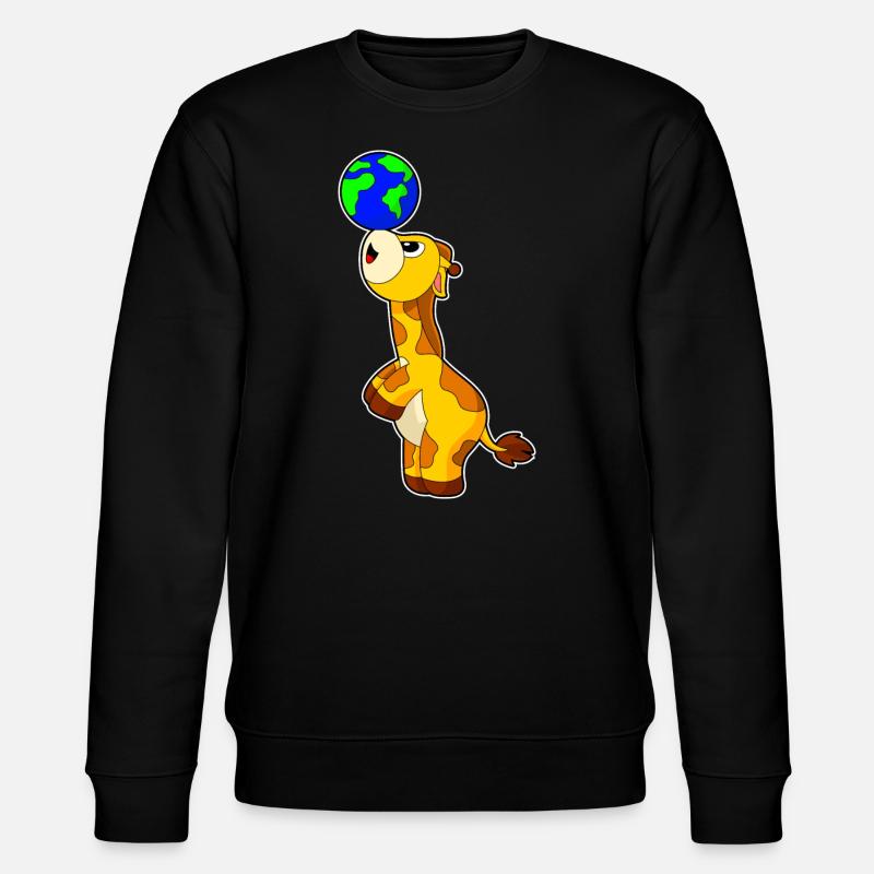 Giraffe Erde - Stanley/Stella Unisex Bio-Sweatshirt CHANGER  - Schwarz