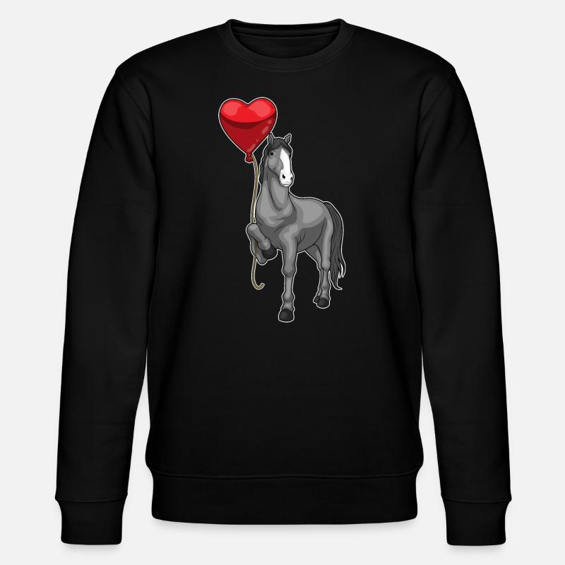 Ballon coeur de cheval - Sweat bio CHANGER Stanley/Stella Unisexe - noir