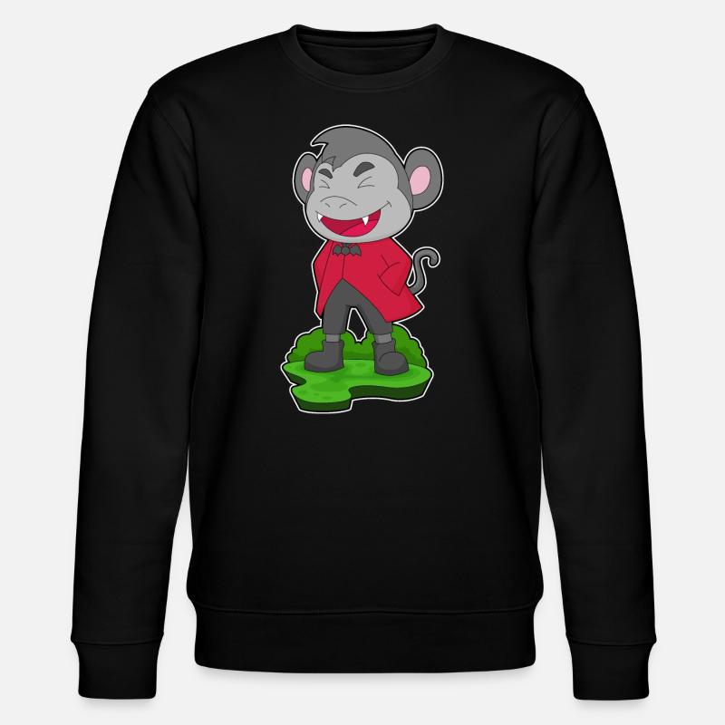 Affe Halloween Vampir - Stanley/Stella Unisex Bio-Sweatshirt CHANGER  - Schwarz