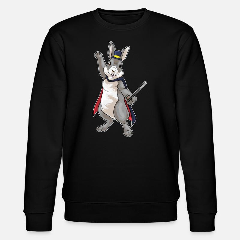 Bunny Wizard Wand - Stanley/Stella CHANGER Unisex Organic Sweatshirt - black
