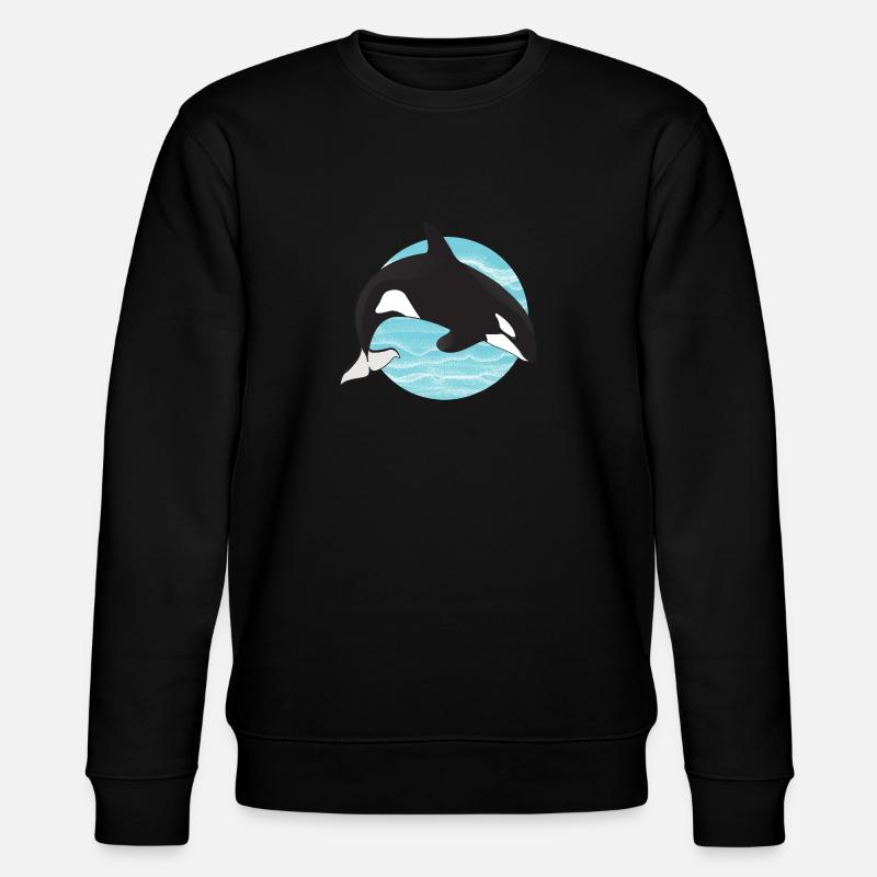 Killerwal im Ozeankreis - Stanley/Stella Unisex Bio-Sweatshirt CHANGER  - Schwarz