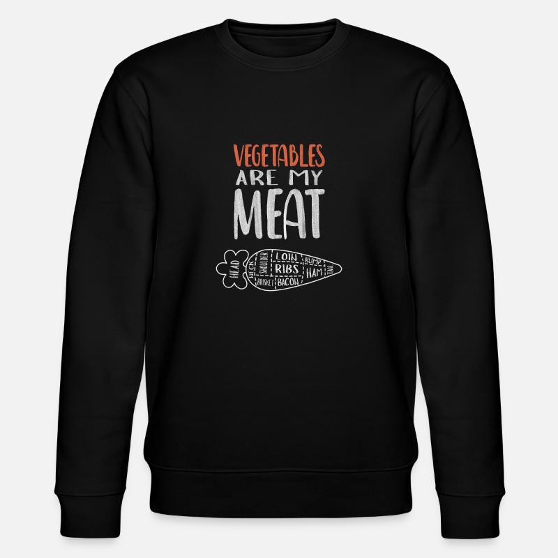 Gemüse ist mein Fleisch - Stanley/Stella Unisex Bio-Sweatshirt CHANGER  - Schwarz