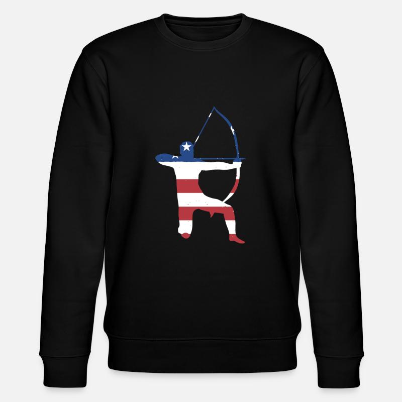 Sport Us Flag Archery - Stanley/Stella Unisex Bio-Sweatshirt CHANGER  - Schwarz