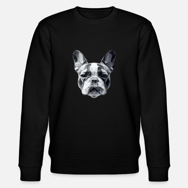 Bouledogue français Low Poly Design - Sweat bio CHANGER Stanley/Stella Unisexe - noir